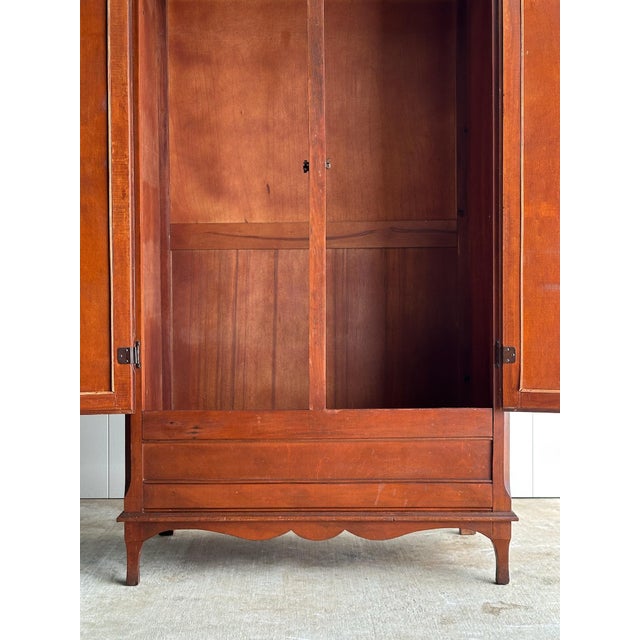 Brown Antique Mahogany Cabinet With Mirrored Doors For Sale - Image 8 of 16