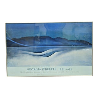 Vintage 1980s Georgia O'Keeffe Blue Mountains Poster For Sale