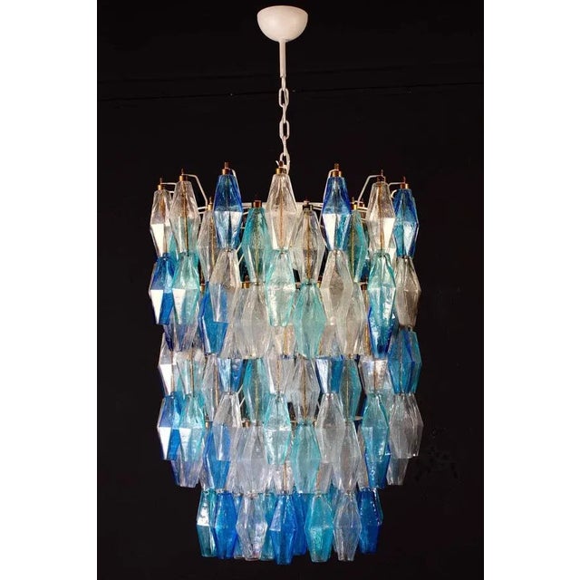 Large Sapphire Colored Murano Glass Chandeliers in the Style of C. Scarpa, Set of 2 For Sale - Image 10 of 18