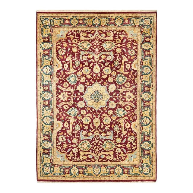 Mogul Collection Hand-Knotted Area Rug - Red 6' 2" x 8' 8" For Sale - Image 4 of 4