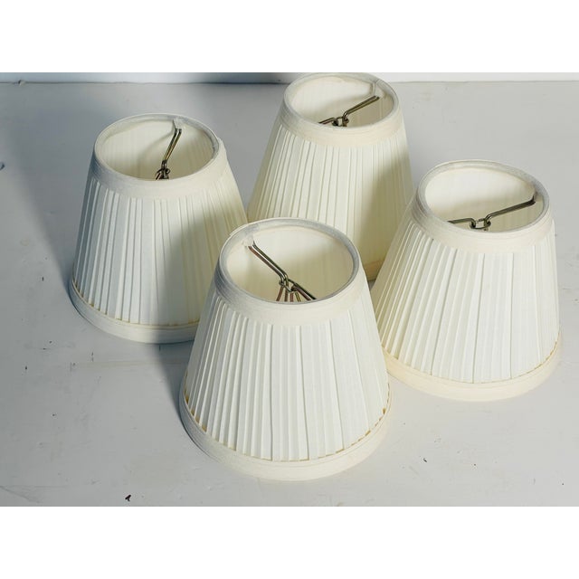 1960s Pleat Clip on Lamp Shades - Set of 4 For Sale - Image 4 of 4