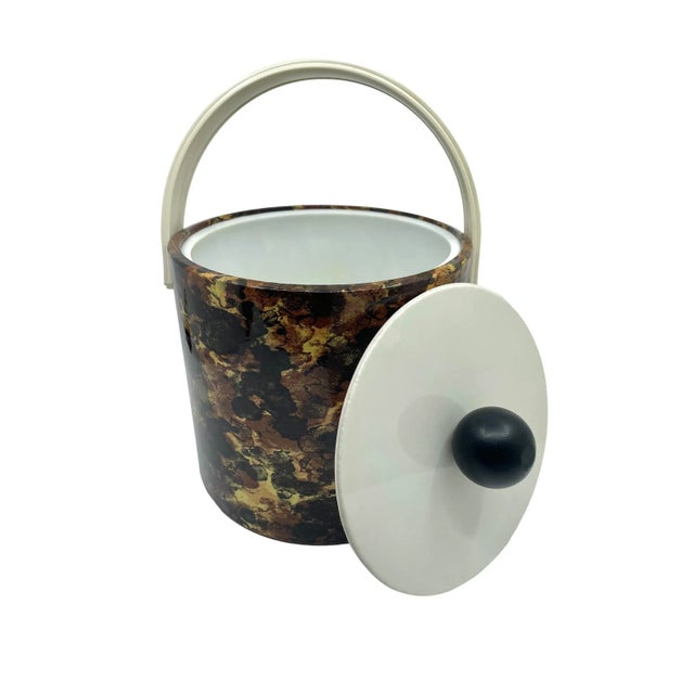 1970s Vintage Faux Tortoiseshell Ice Bucket For Sale In New York - Image 6 of 13