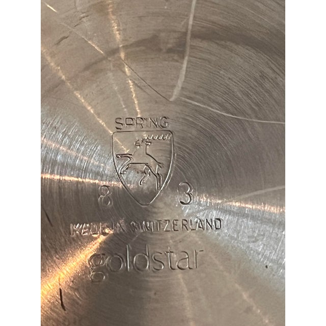 Vintage 1970s Spring Switzerland Inox 18/8 Stainless Steel Champagne Bucket & Pedestal Stand, 28” For Sale - Image 10 of 10