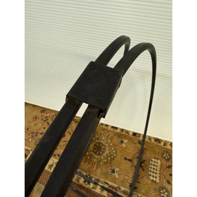 Metal Wrought Iron Hoop Style Fire Log Holder For Sale - Image 7 of 12