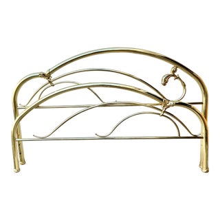 Vintage Mid-Century Modern Polished Brass King Size Headboard by Dresher. For Sale