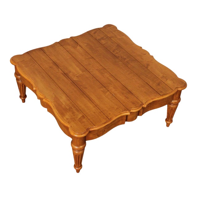 Early 21st Century Ethan Allen 'Legacy' Square Top Maple Coffee Table For Sale