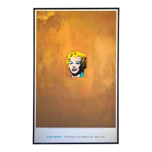Andy Warhol Estate Vintage 1999 Pop Art Silkscreen Print Framed Monumental Extra Large Museum Poster " Gold Marilyn Monroe " 1962