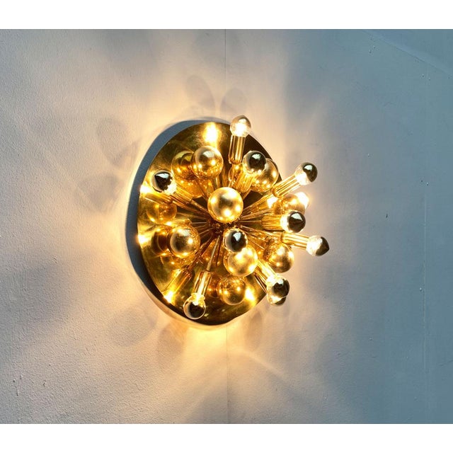 Mid-Century Modern German Brass Atomic Ceiling Lamp by Dorothee Becker for Cosack, 1970s For Sale - Image 10 of 18