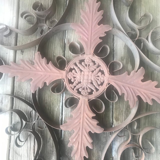 Farmhouse 1920s Metal Scrollwork Wall Hanging For Sale - Image 3 of 12