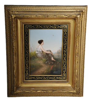 Porcelain Plaque by Carl Meinelt for KPM, Berlin, Germany, 19th Century