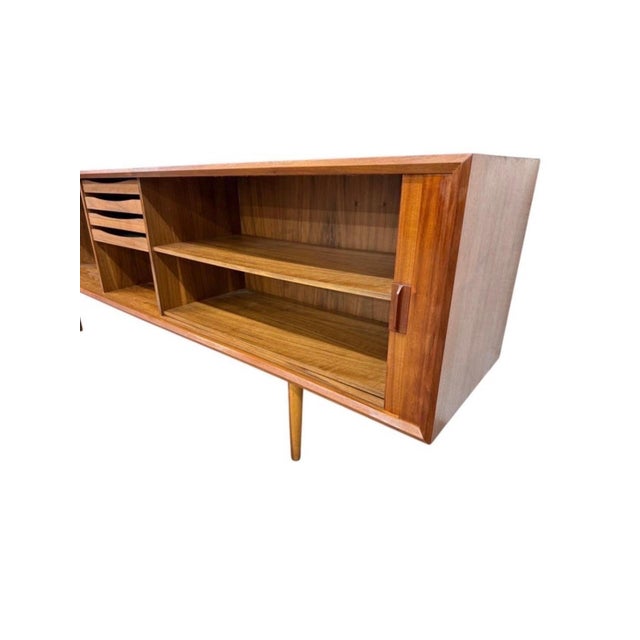 Wood Mid-Century Danish Modern Faarup Møbelfabrik Teak Tambour Sideboard – Restored! For Sale - Image 7 of 10
