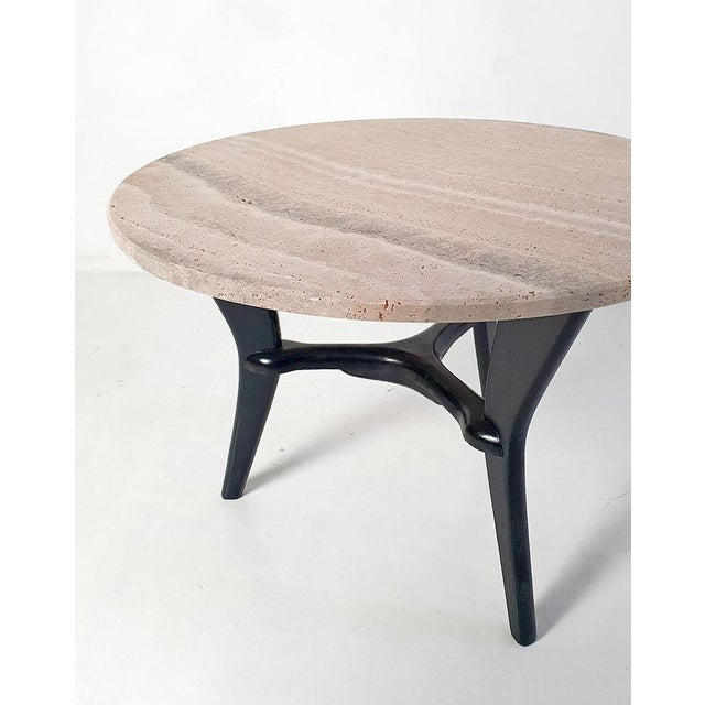 Mid-Century Round Coffee Table in Travertine, Italy, 1950s For Sale - Image 9 of 11
