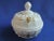 1950s Vintage 1950's Westmoreland Milk Glass Gilded Paneled Grape Round Covered Candy Dish For Sale - Image 5 of 9