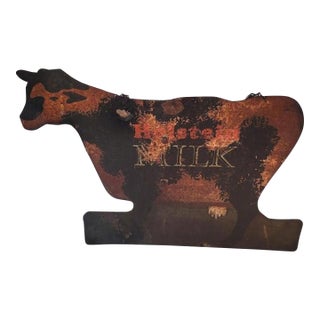 Holstein Milk Painted Metal Trade Sign For Sale