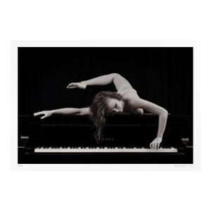 "Pianofortenudo 2/10" Contemporary Fine Art Black and White Nude Woman Photograph Print