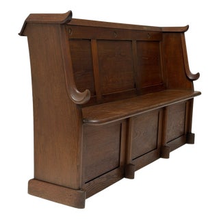 Art Deco Three-Seat Bench in Oak by Willem Penaat, 1920s For Sale