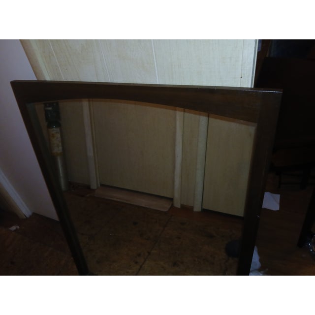 Mid-Century Modern Vintage Danish Modern Mid-Century Modern Walnut Dresser Wall Mirror For Sale - Image 3 of 6