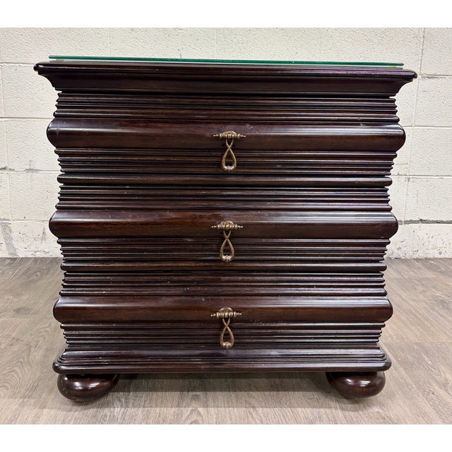 Vintage Tommy Bahama Royal Kaha Black Sands Mahogany Lamp Table Chest Nightstand For Sale In Kansas City - Image 6 of 16