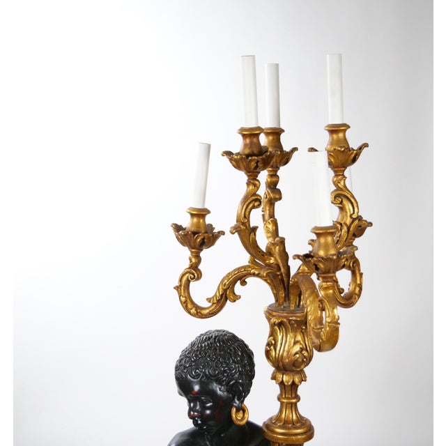 Italian Venetian-Style Blackamoor Torchiere Floor Lamp, Circa 1940's For Sale - Image 4 of 15