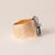 Vintage Midcentury Jade and Diamond Butterfly Wide Band Ring 14k Gold, Size 6.25 For Sale - Image 4 of 7