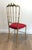 1940s Italian Brass Chiavari Chair and Stool, Seats Covered in Red Velvet- 2 Pieces For Sale - Image 11 of 12
