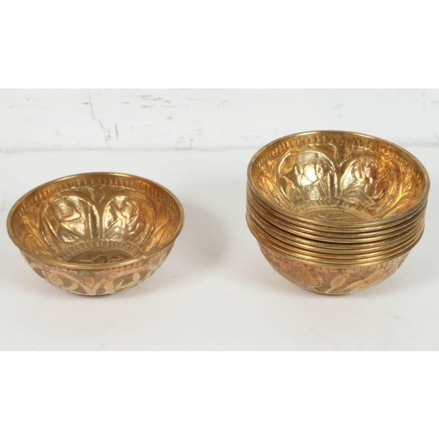 Antique Middle Eastern Brass Magic Bowls Set of 10 Chairish