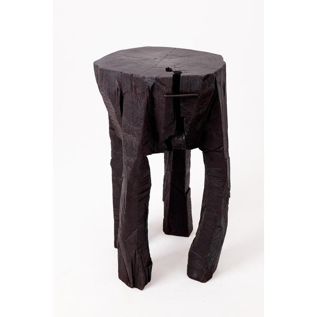 Wood Sculptural Side Table by Logniture For Sale - Image 7 of 18