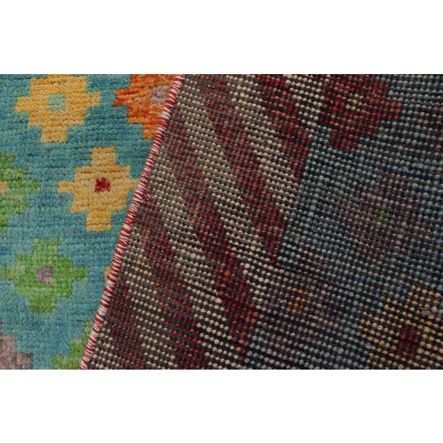 Contemporary Balochi Blue/Beige Wool Rug - 4'0''x5'10'' For Sale - Image 9 of 11