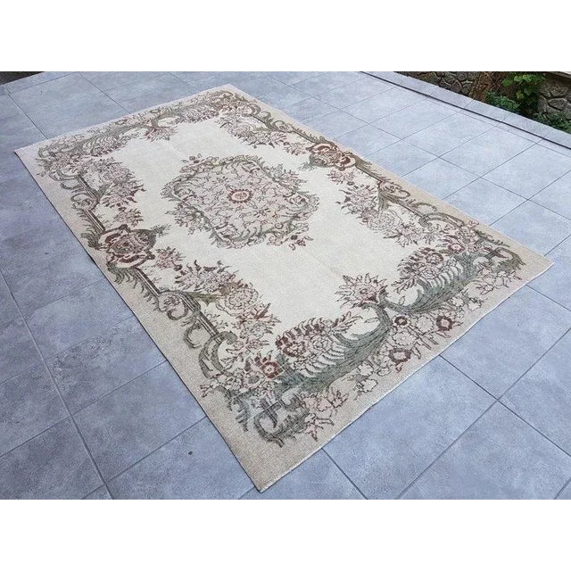 Textile 1960s Anatolian Decorative Floral Carpet For Sale - Image 7 of 11