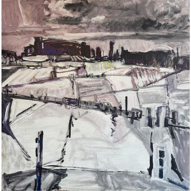 Jean Krille, Landscape 155, Oil on Masonite, 1985 For Sale - Image 11 of 11