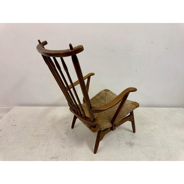 Dutch Stick Back and Rush Seat attributed to De Ster Gelderland, 1950s For Sale - Image 14 of 18