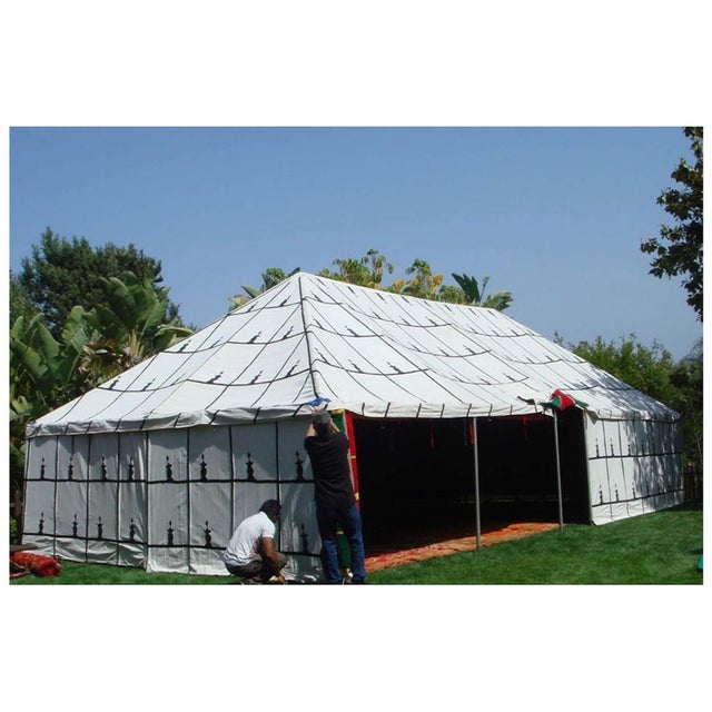 Textile Hand-Crafted Moroccan Caidale Tent by Berber Tribes, 20 ft x 40 ft For Sale - Image 7 of 13
