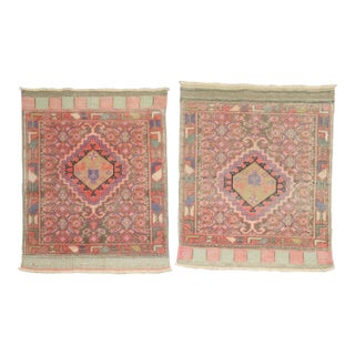 Pair of Pink Vintage Mini 20th Century Rugs - 1'10" x 2'3" For Sale