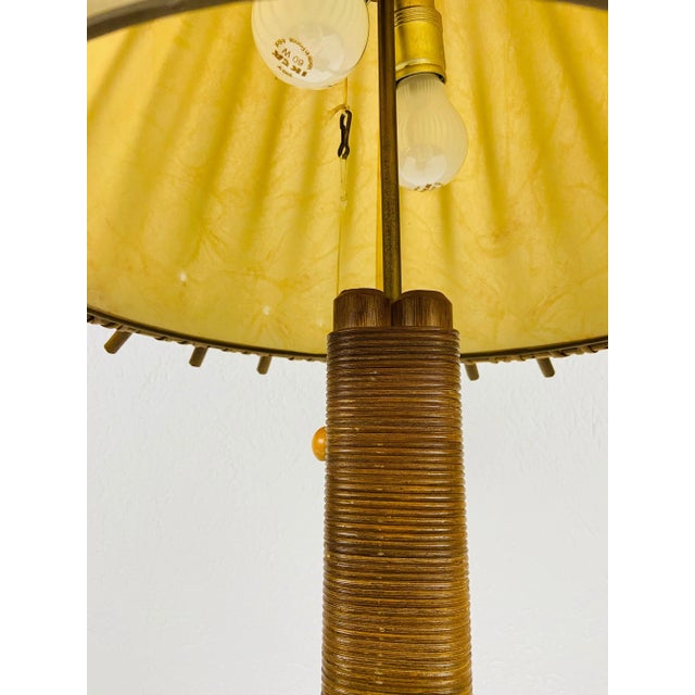 Mid-Century Teak and Rattan Table Lamp, 1970s For Sale - Image 6 of 12
