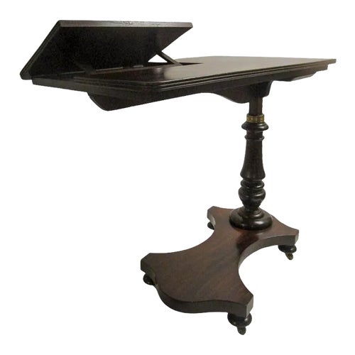 19th C Regency English Mahogany Adjustable Reading Writing Table Writing Desks