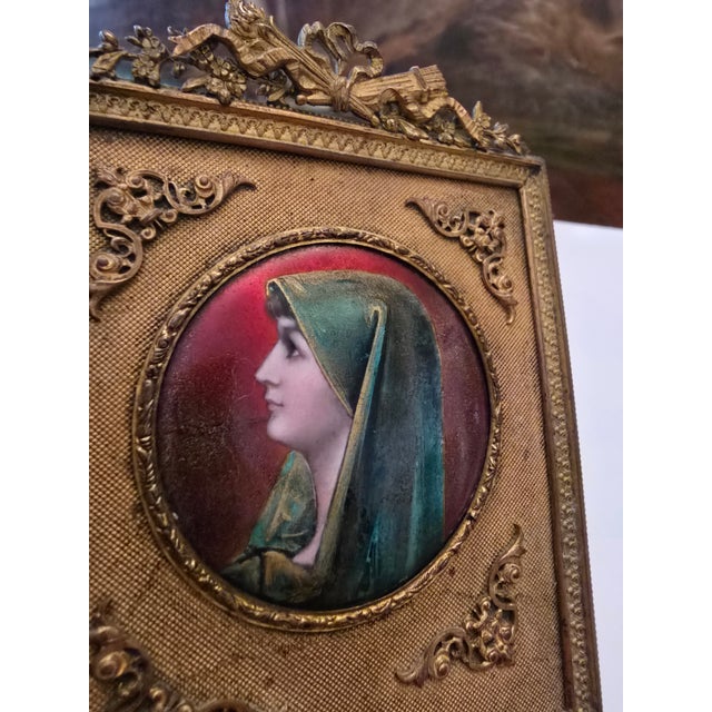 Antique French Empire Enamel Miniature Painting For Sale - Image 4 of 9