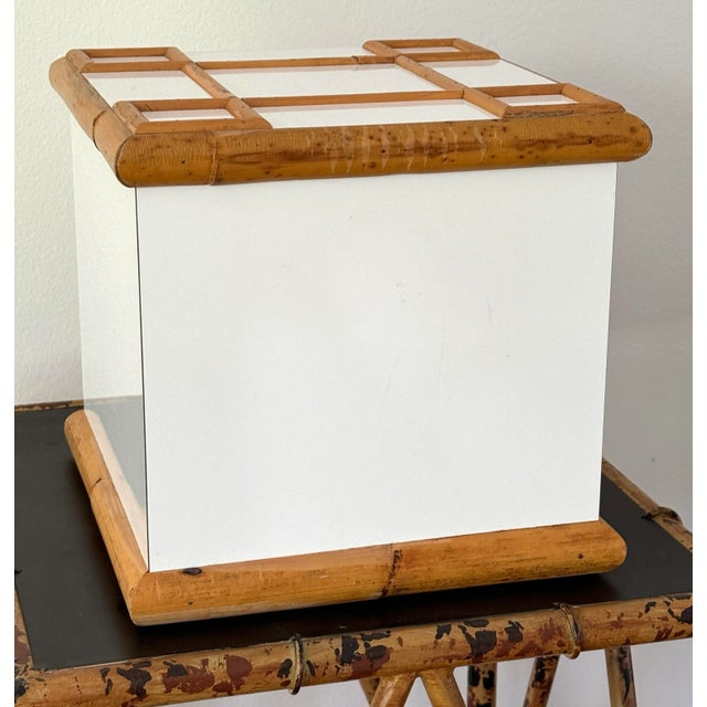 Mid 20th Century Vintage Tommaso Barbi Rattan Ice Bucket For Sale - Image 5 of 11