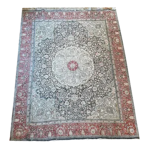 A Vintage 100% Hand Knotted 8'x10' Persian Qum Silk Area Rug
