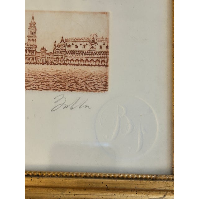 Early 21st Century Vintage Fabio Baldan Venetian Aquatint Engravings in Gilt Frames - Pair For Sale - Image 5 of 11