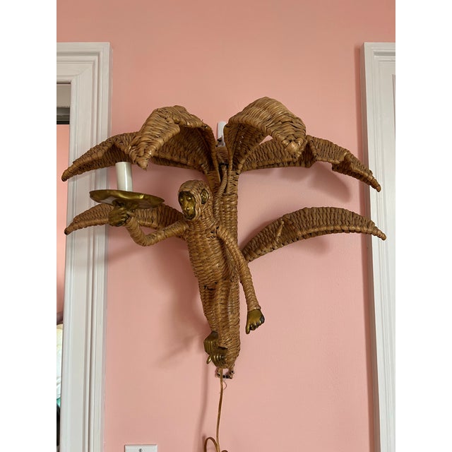 Mid-Century Modern 1970 Mario Lopez Torres Monkey Wall Scone Lamp For Sale - Image 3 of 10