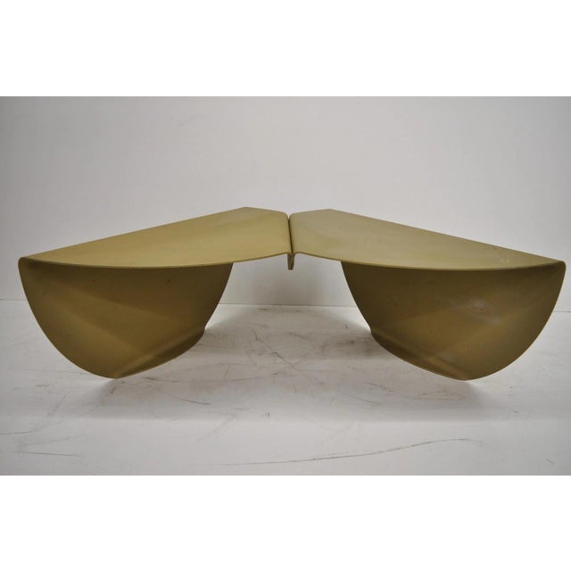 Vintage Biomorphic Torch Cut Steel Metal "Fortune Cookie" 2 Part Coffee Table For Sale - Image 14 of 18