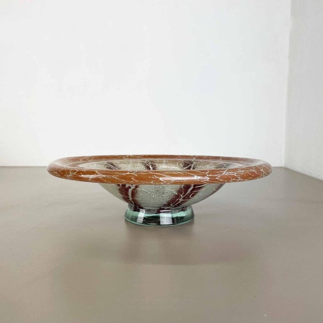 Art Deco Baushaus German Glass Bowl by Karl Wiedmann for WMF Ikora, 1930s For Sale - Image 6 of 18