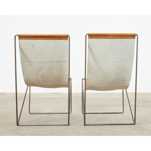 Pair of Verner Panton Style Leather Sling Lounge Chairs For Sale - Image 12 of 12