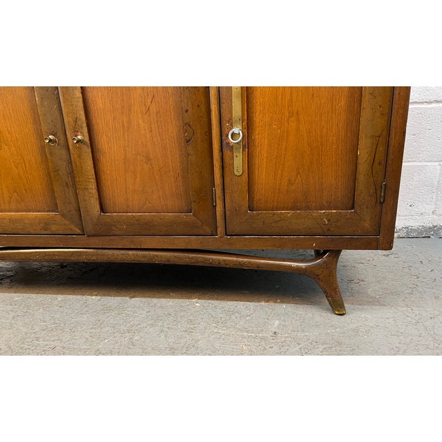 Mid-Century Modern Sculpted Walnut Buffet For Sale - Image 13 of 16