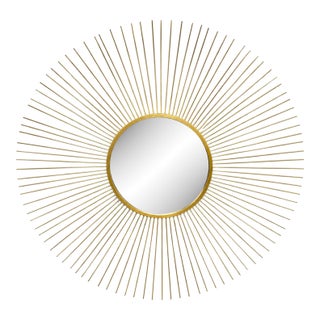 Oly Studio Large Gold Sunburst Wall Mirror 59” Hollywood Regency Modern For Sale