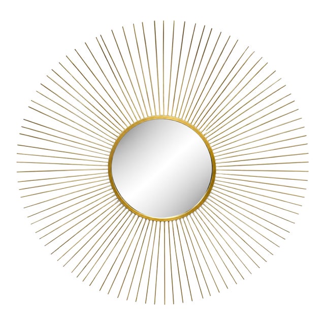 Oly Studio Large Gold Sunburst Wall Mirror 59” Hollywood Regency Modern For Sale