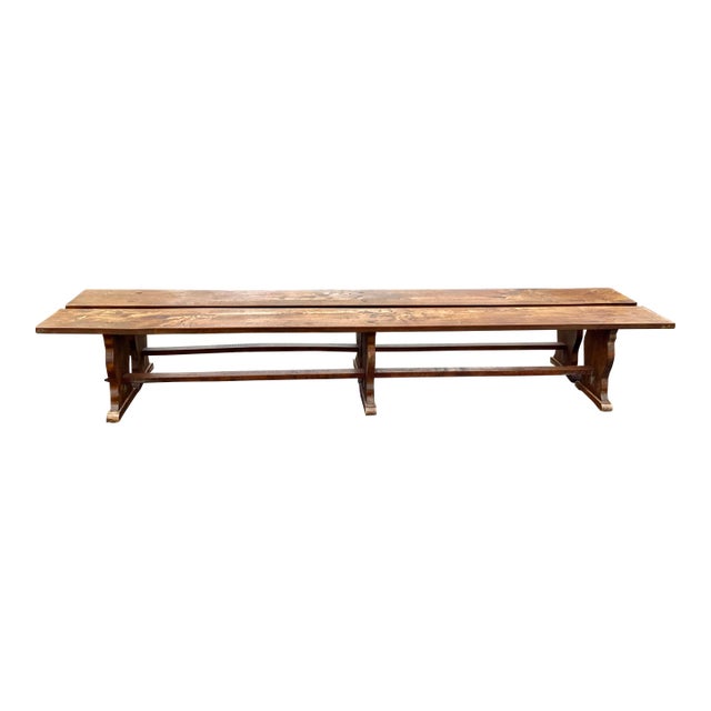 Rare Pair of 9ft French Farmhouse Benches For Sale