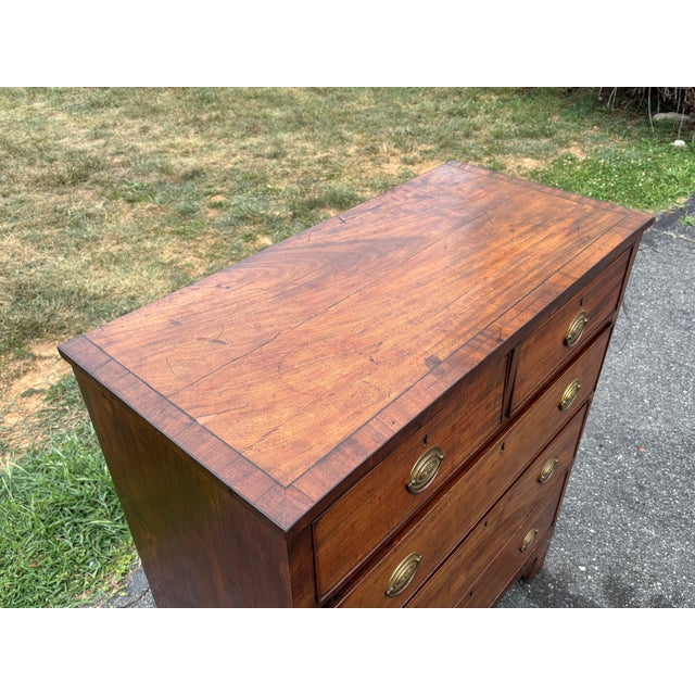 English Mid 19th C. English "Two Over Three" Chest of Drawers - Highly Detailed, Original Brasses For Sale - Image 3 of 17