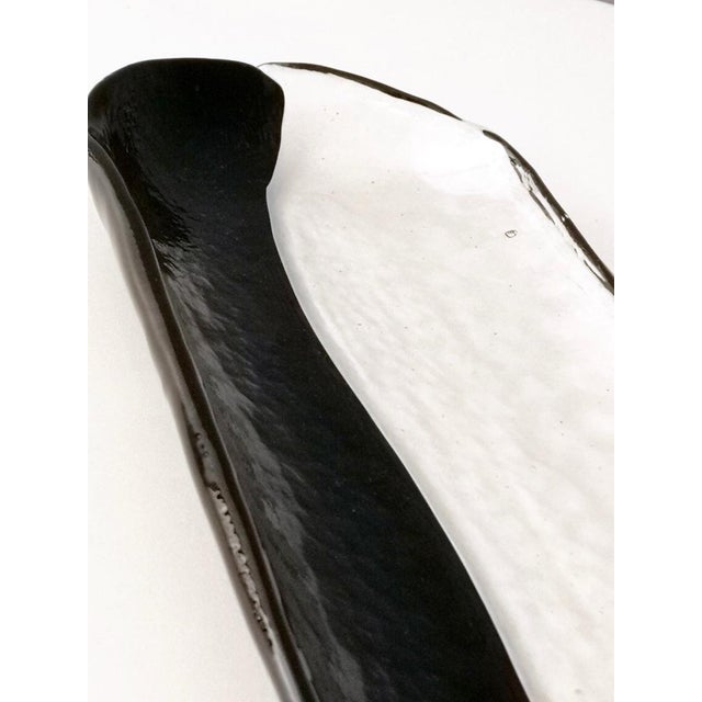Vintage Long Black and Transparent Murano Glass Centerpiece by Aureliano Toso For Sale - Image 6 of 10