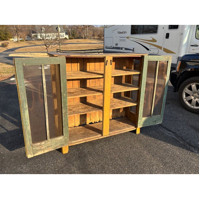 Farmhouse Mid 19th C. American Pie Safe / Cabinet With Exceptional Paint Finish For Sale - Image 3 of 17